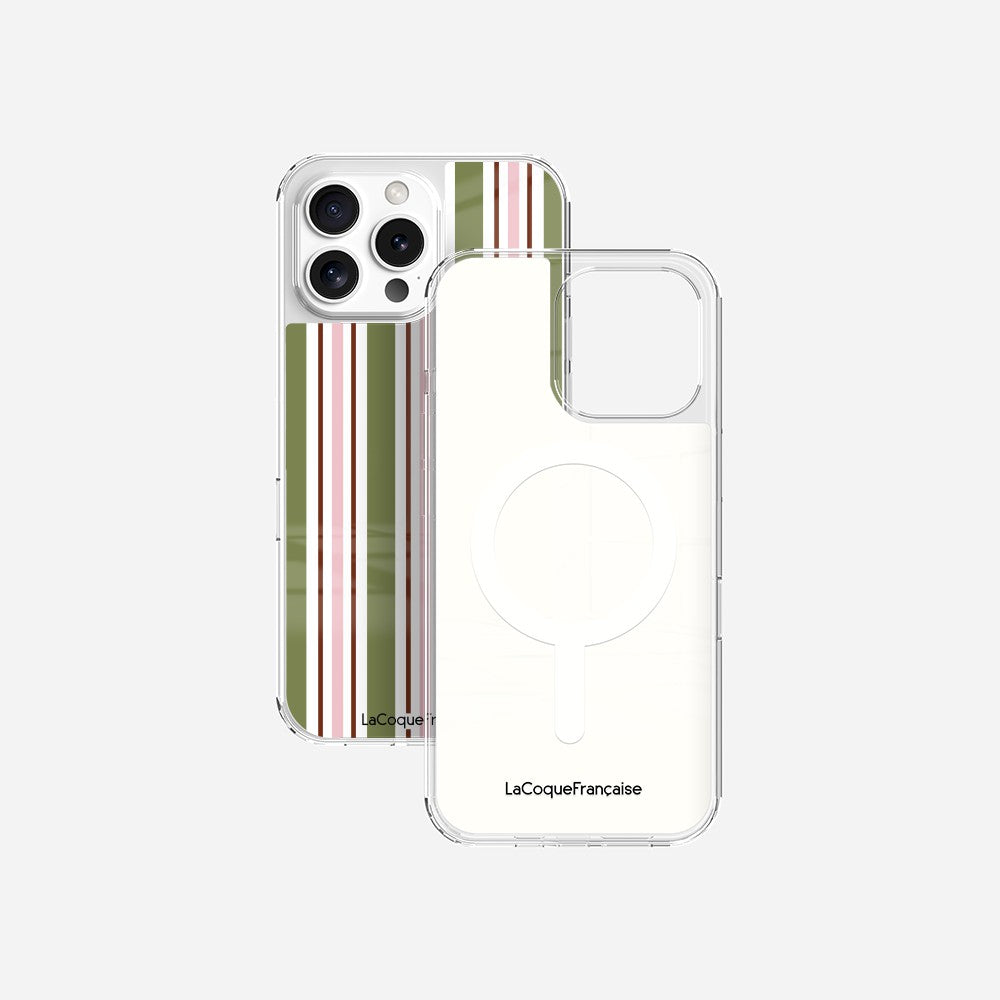 Coque Sans Anneaux Imprimee Rayure Kaki