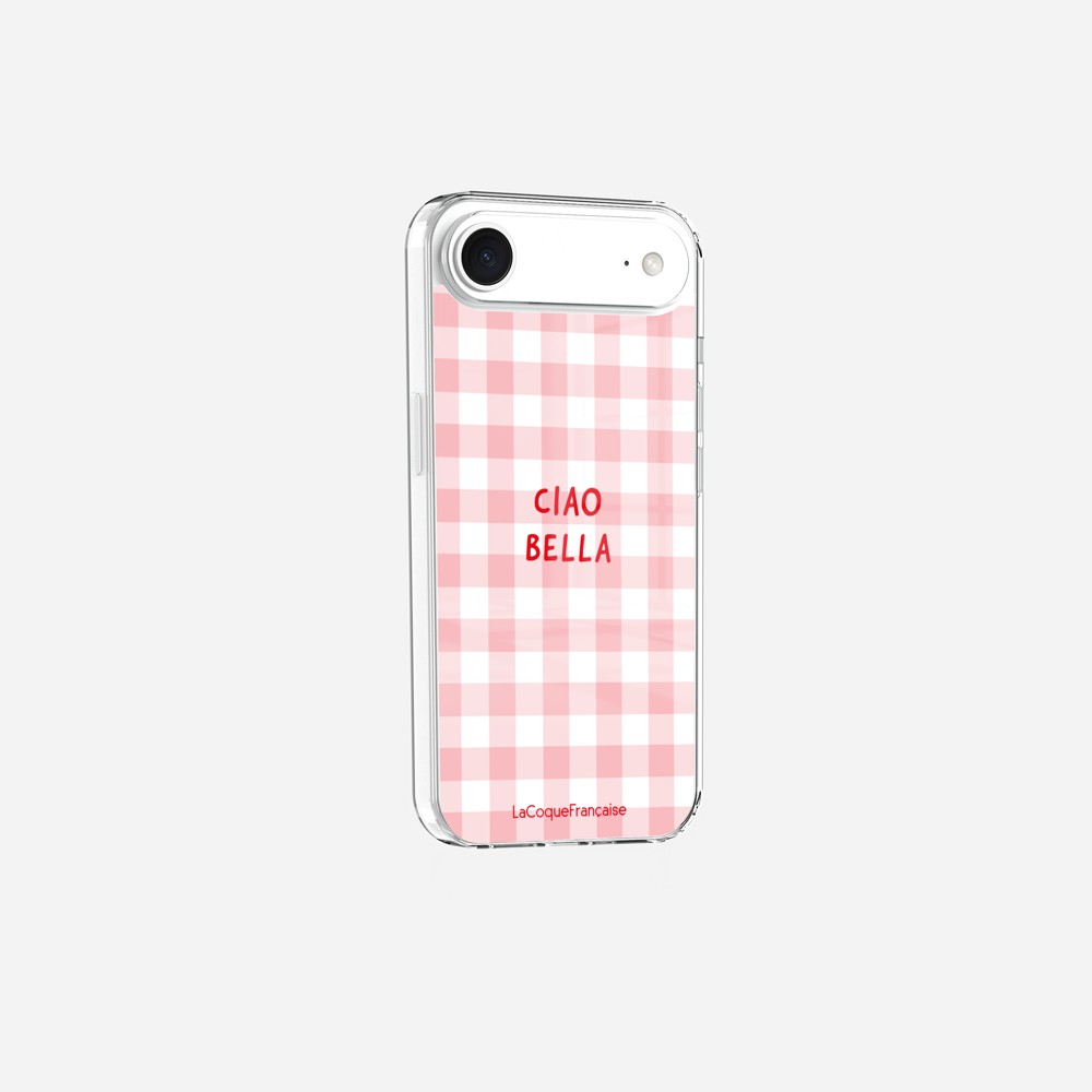 Coque Sans Anneaux Imprimee Ciao Bella Vichy Rose