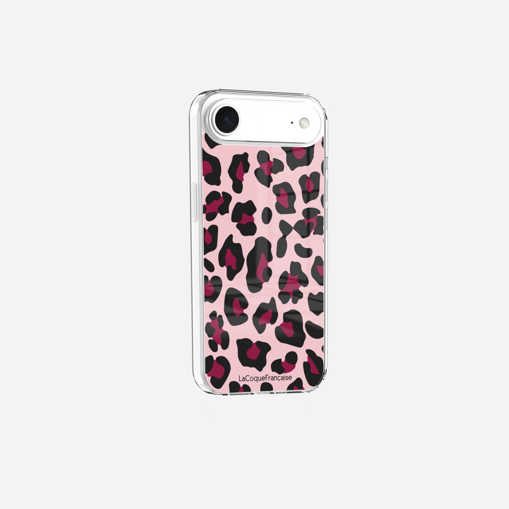 Coque Sans Anneaux Imprimee Leopard Rose Et Bordeaux