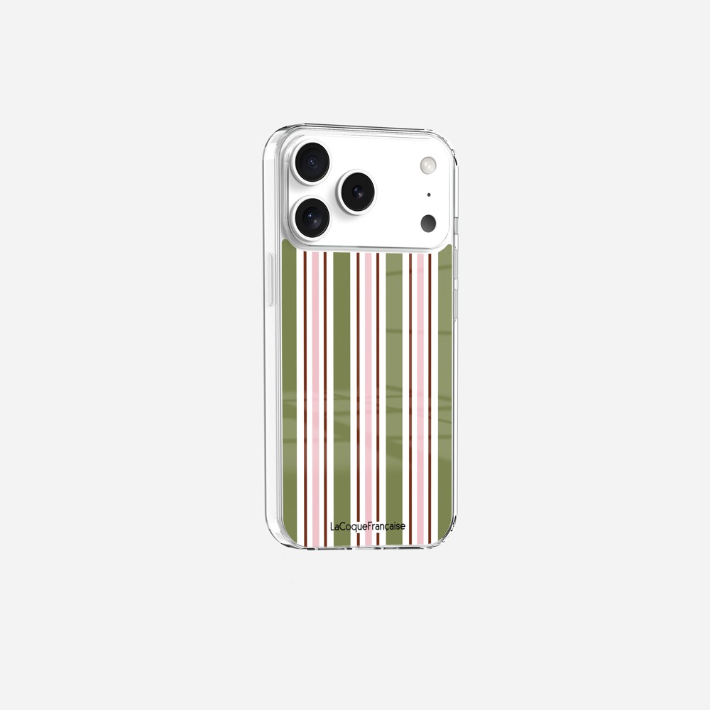 Coque Sans Anneaux Imprimee Rayure Kaki