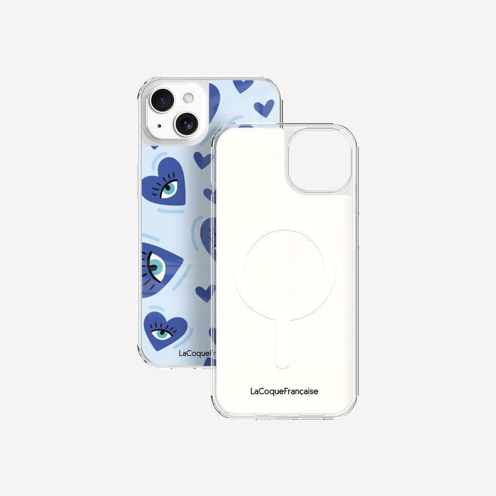 Coque Sans Anneaux Imprimee Yeux D'amour Bleu