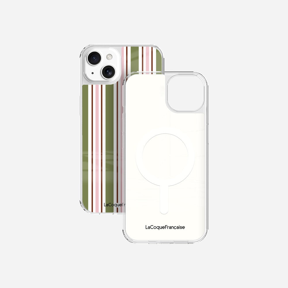 Coque Sans Anneaux Imprimee Rayure Kaki