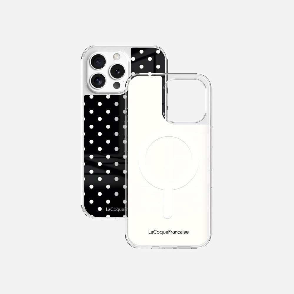Coque Sans Anneaux Imprimee Pois Blanc
