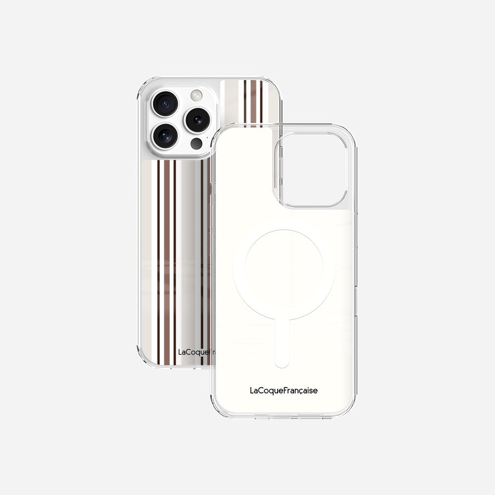 Coque Sans Anneaux Imprimee Rayure Greige