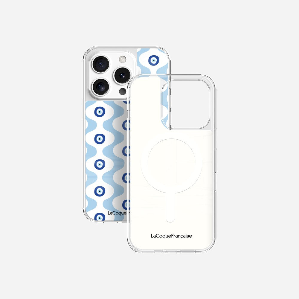 Coque Sans Anneaux Imprimee Vagues Bleu