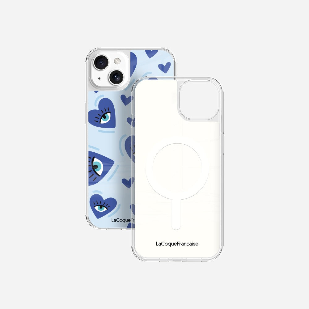 Coque Sans Anneaux Imprimee Yeux D'amour Bleu