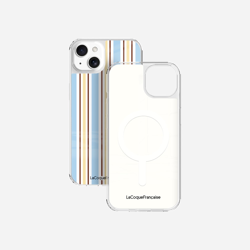 Coque Sans Anneaux Imprimee Rayure Bleue