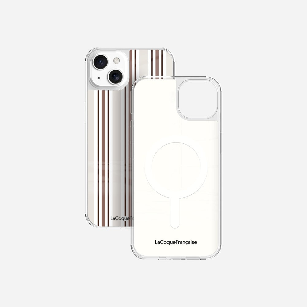 Coque Sans Anneaux Imprimee Rayure Greige