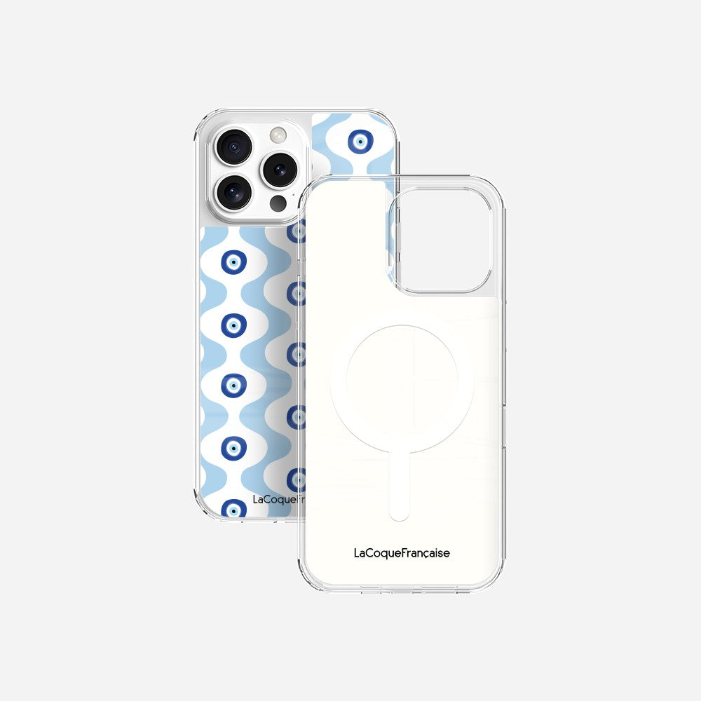 Coque Sans Anneaux Imprimee Vagues Bleu