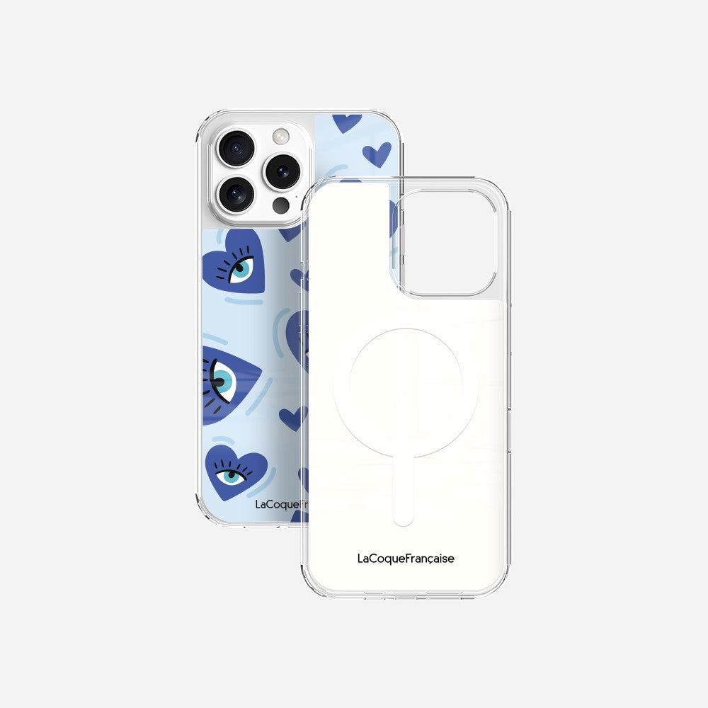 Coque Sans Anneaux Imprimee Yeux D'amour Bleu