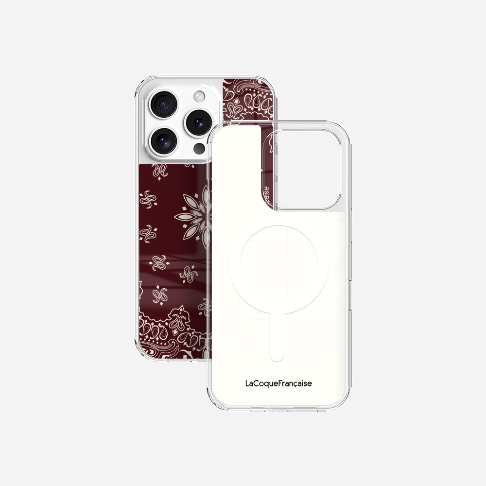 Coque Sans Anneaux Imprimee Bandana Bordeaux