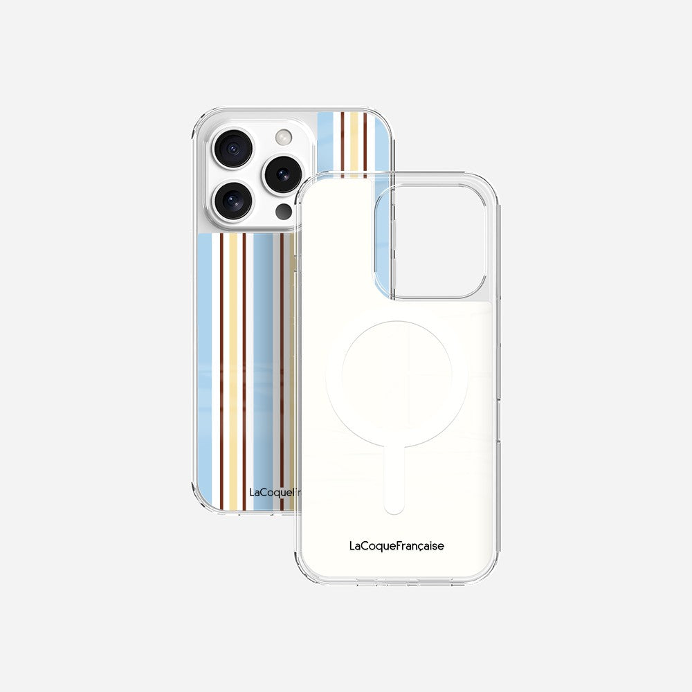 Coque Sans Anneaux Imprimee Rayure Bleue