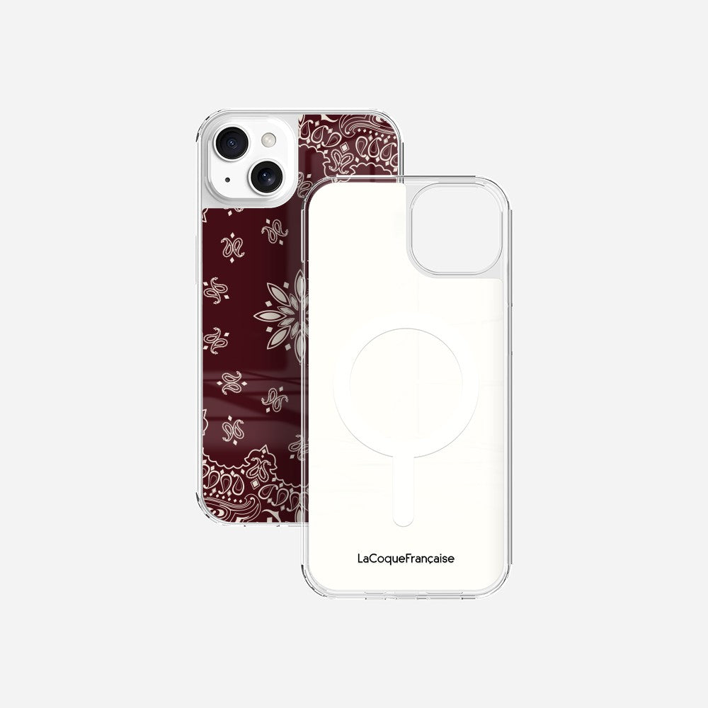 Coque Sans Anneaux Imprimee Bandana Bordeaux