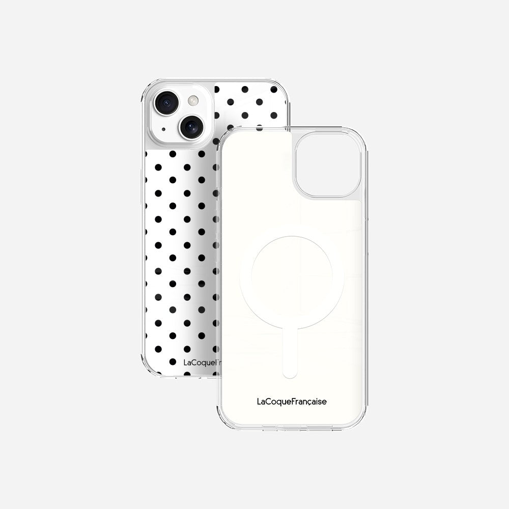 Coque Sans Anneaux Imprimee Pois Noir