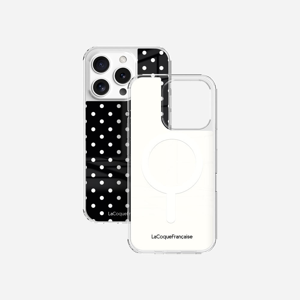 Coque Sans Anneaux Imprimee Pois Blanc