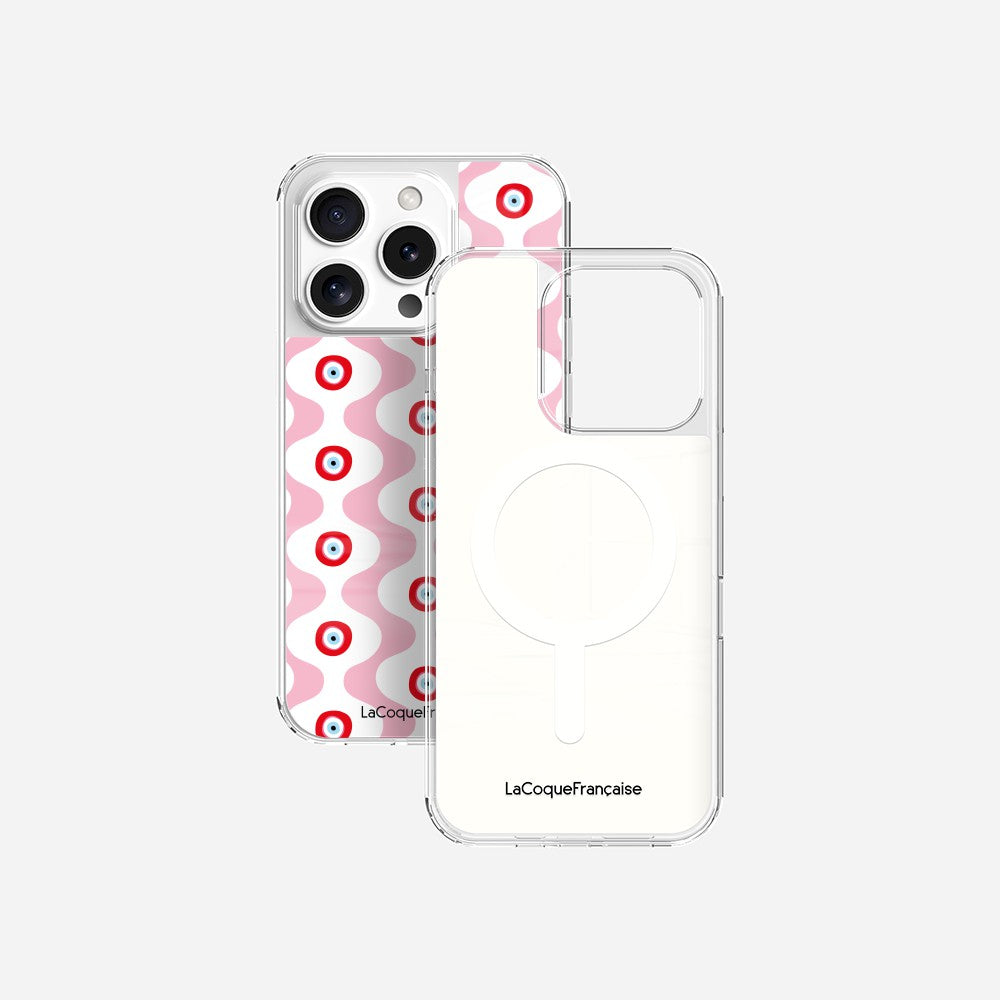 Coque Sans Anneaux Imprimee Vagues Rose