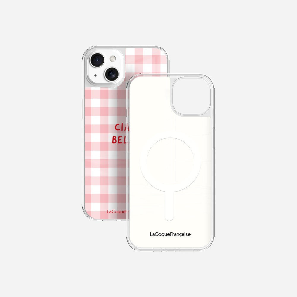 Coque Sans Anneaux Imprimee Ciao Bella Vichy Rose