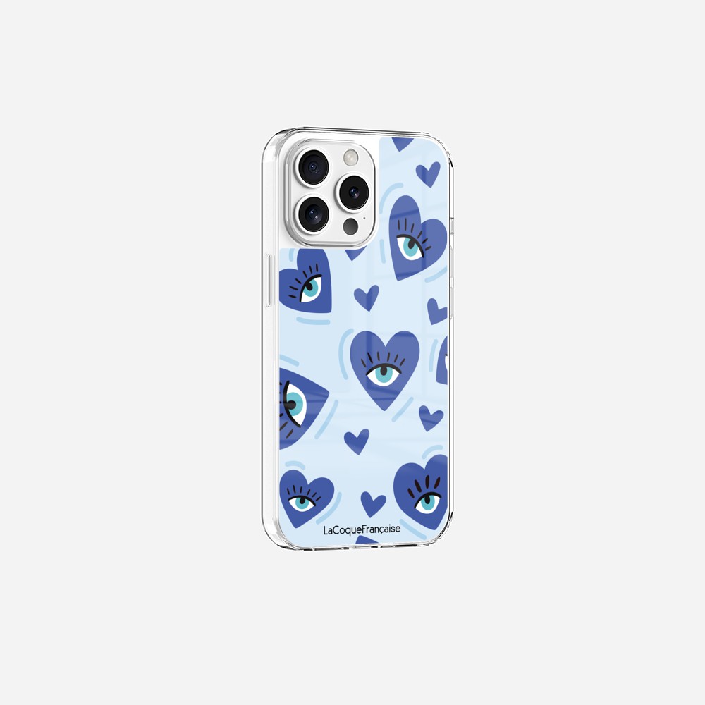 Coque Sans Anneaux Imprimee Yeux D'amour Bleu