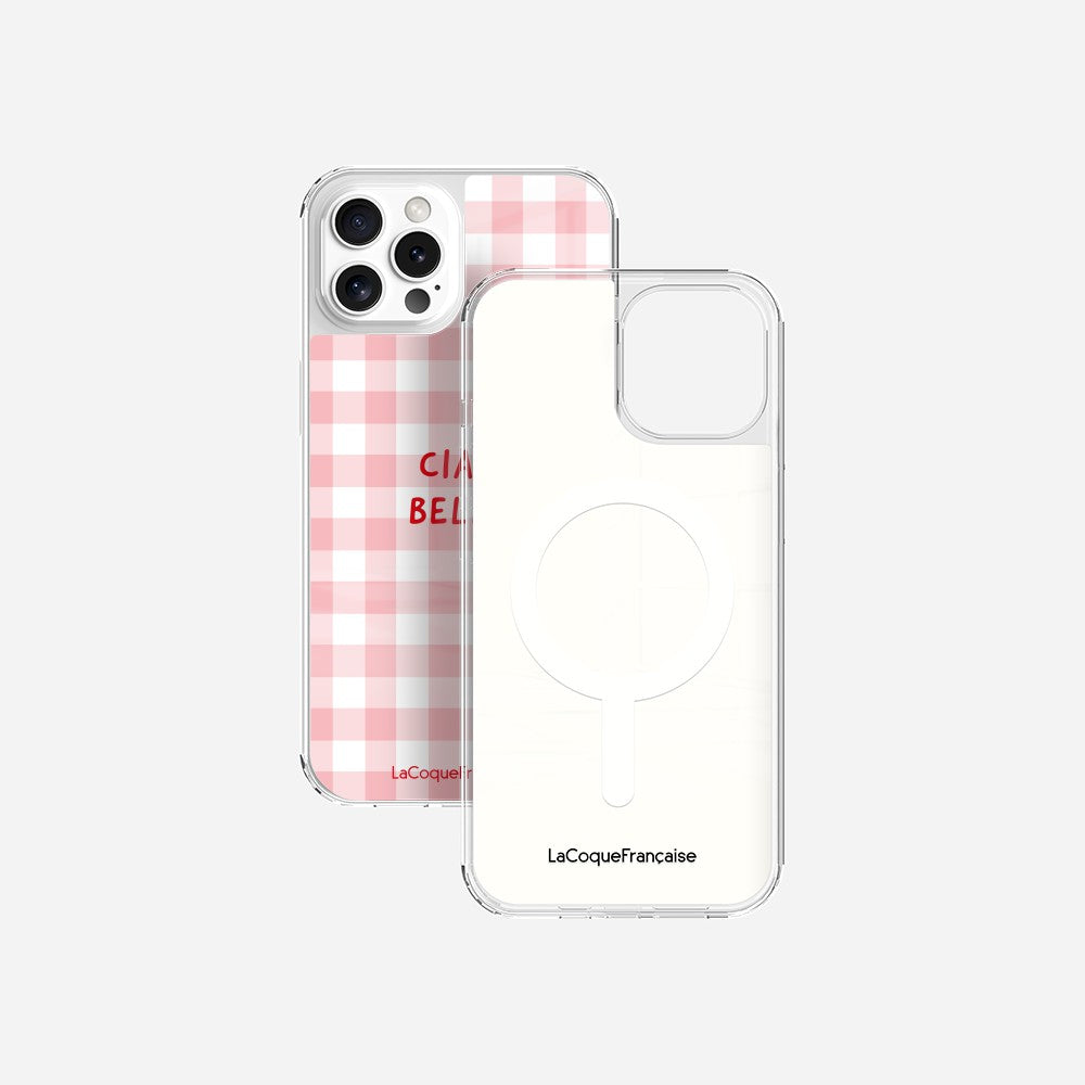 Coque Sans Anneaux Imprimee Ciao Bella Vichy Rose