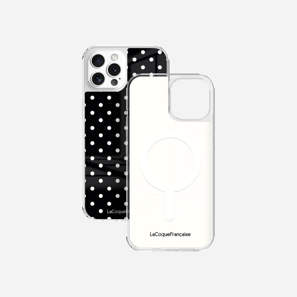 Coque Sans Anneaux Imprimee Pois Blanc