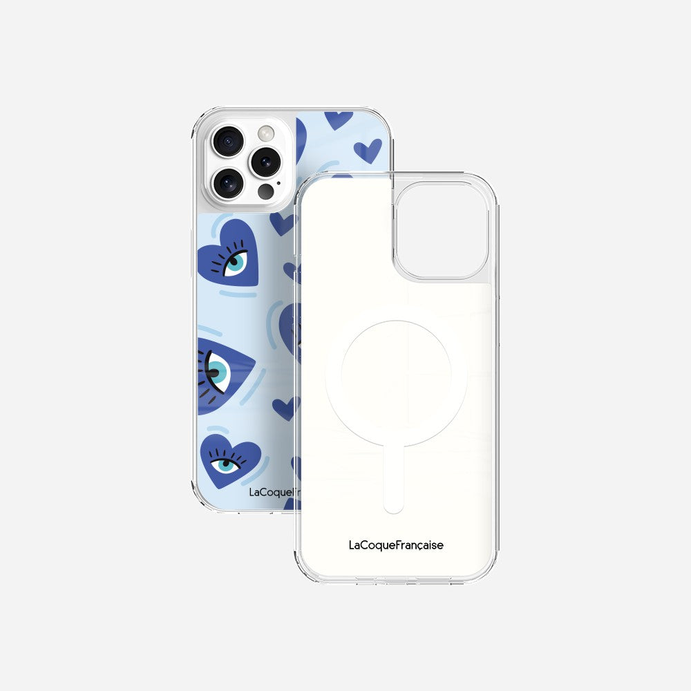 Coque Sans Anneaux Imprimee Yeux D'amour Bleu