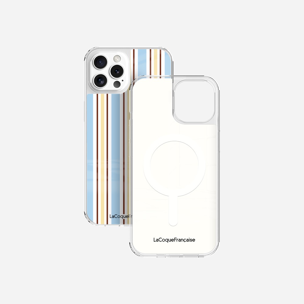 Coque Sans Anneaux Imprimee Rayure Bleue