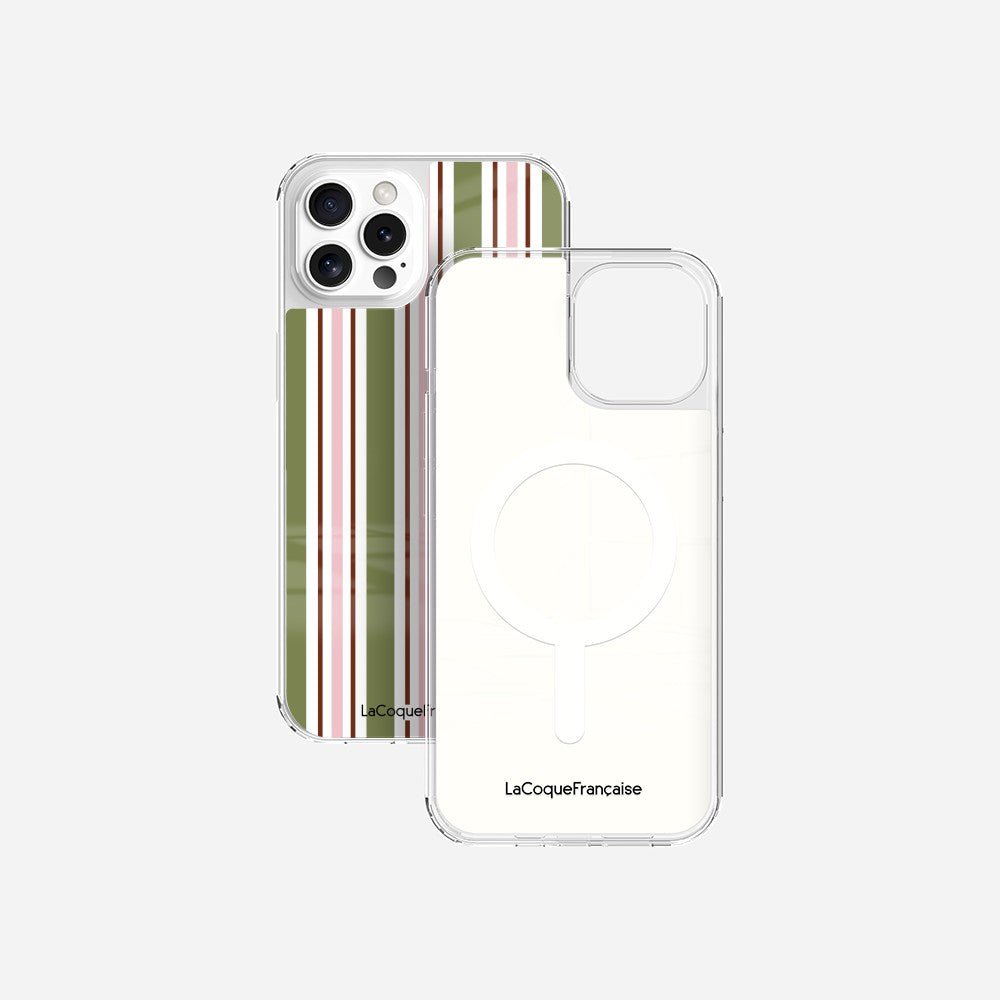 Coque Sans Anneaux Imprimee Rayure Kaki