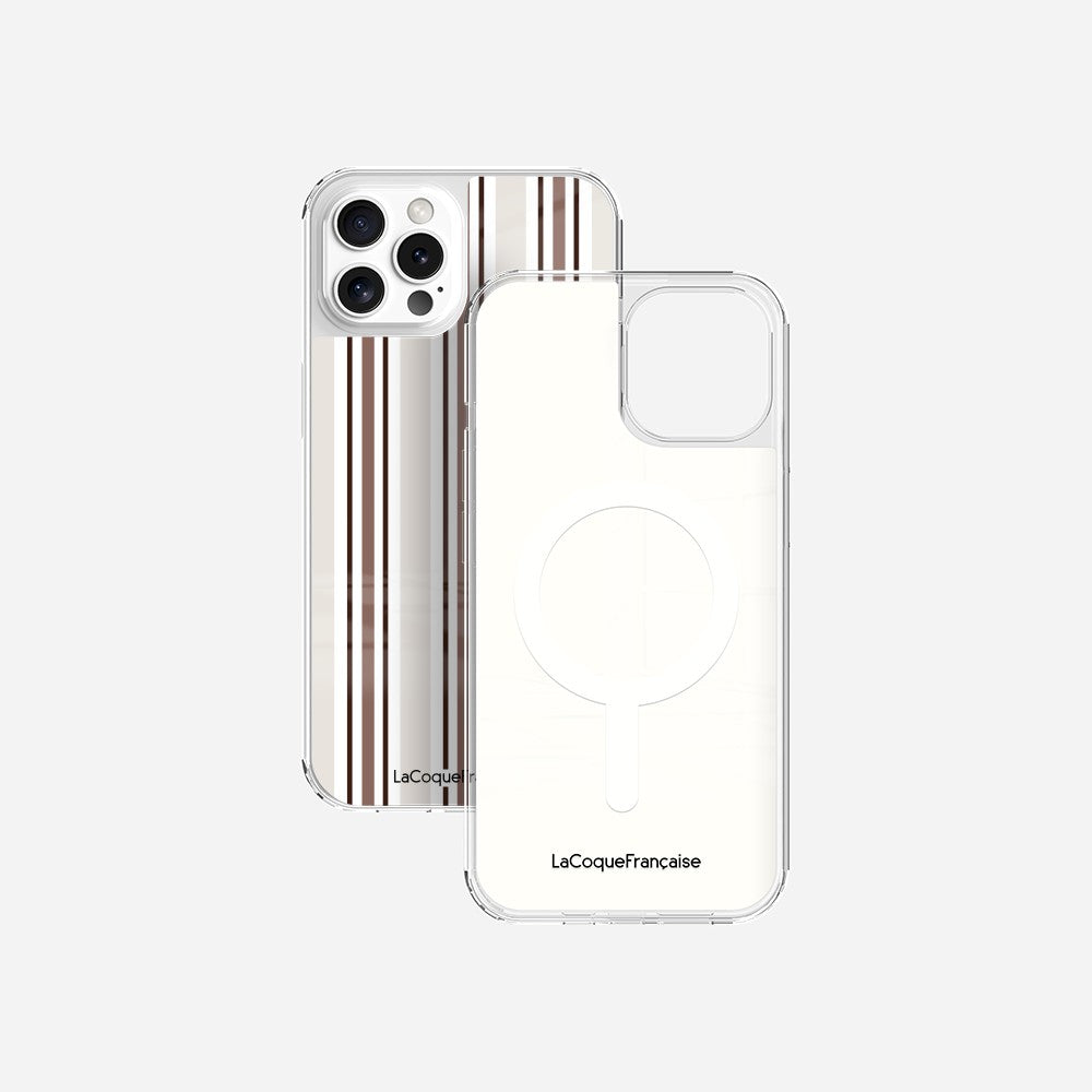 Coque Sans Anneaux Imprimee Rayure Greige