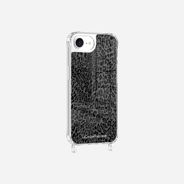 Coque Anneaux Imprimee Leopard Gris
