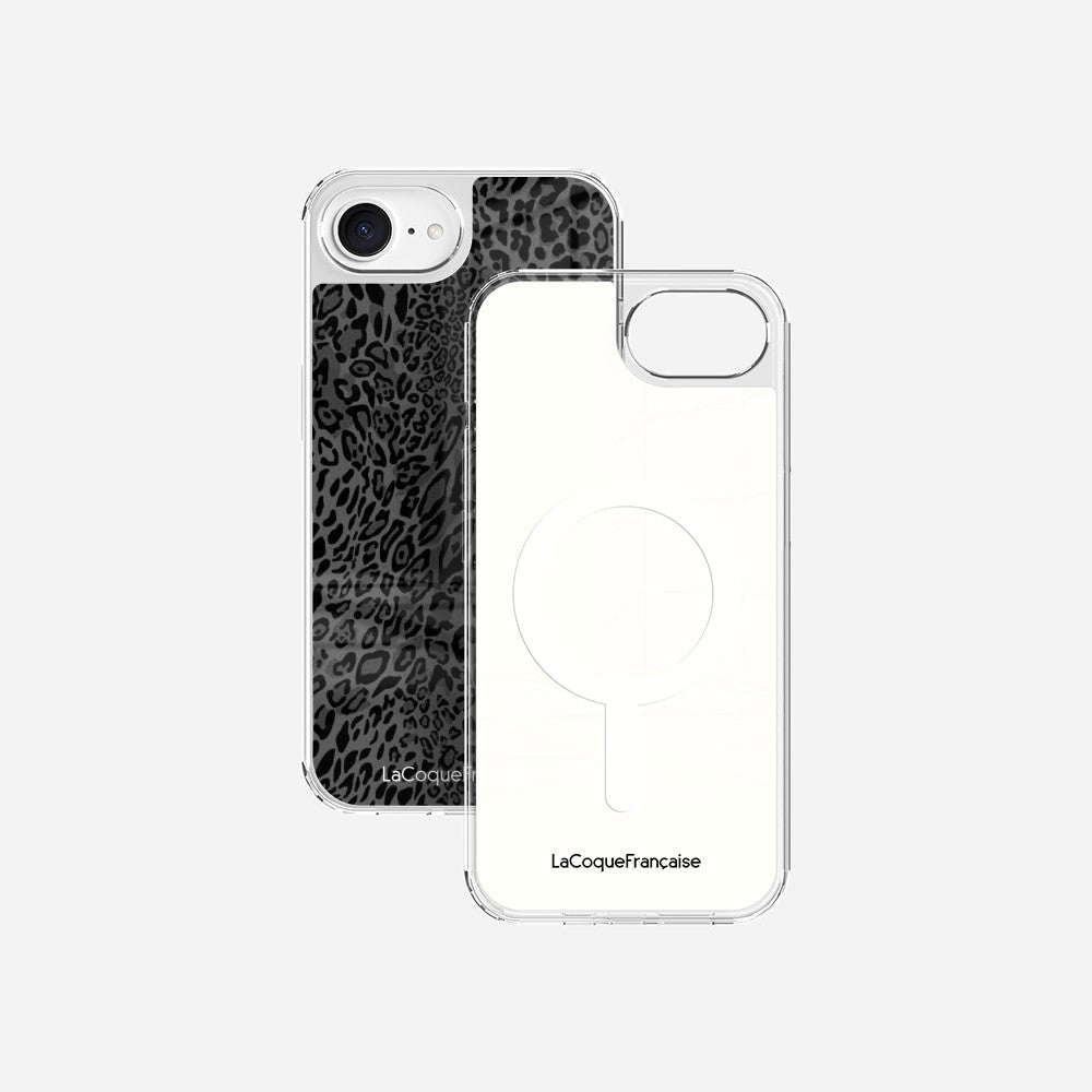 Coque Sans Anneaux Imprimee Leopard Gris