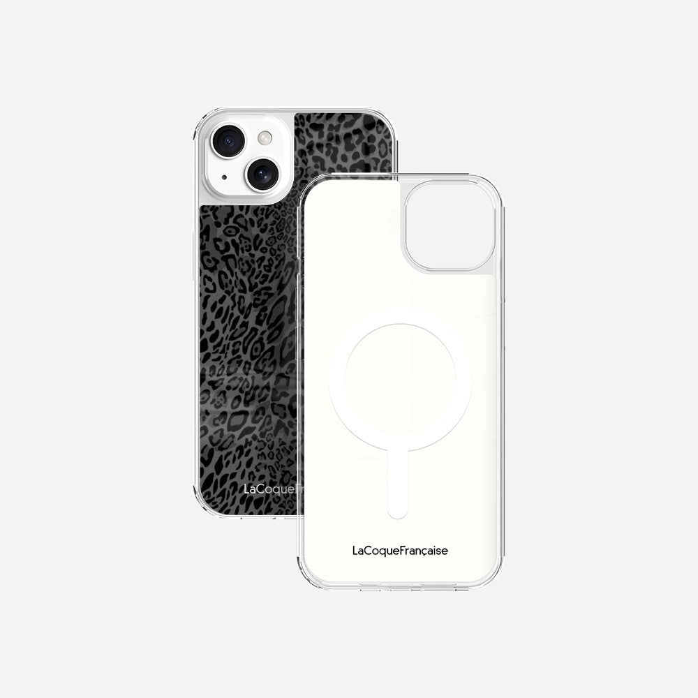 Coque Sans Anneaux Imprimee Leopard Gris - 38