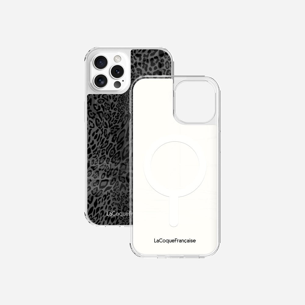 Coque Sans Anneaux Imprimee Leopard Gris - 39