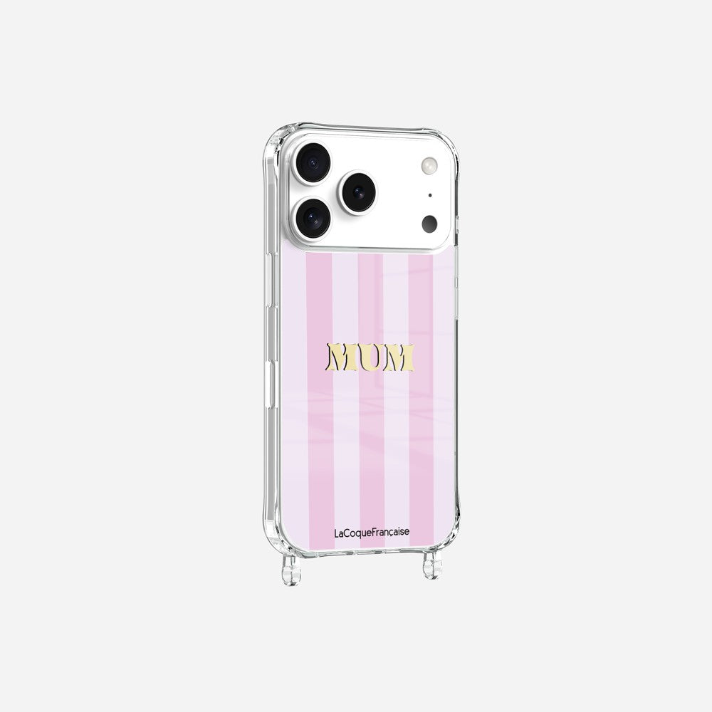 Coque Anneaux Imprimee Mum - Rose Et Parme