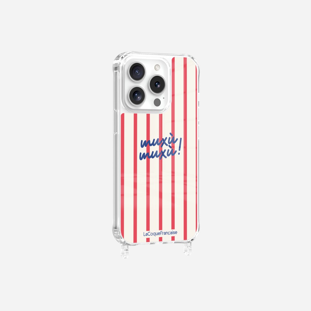 Coque Anneaux Imprimee Muxu Muxu Rayure Rouge