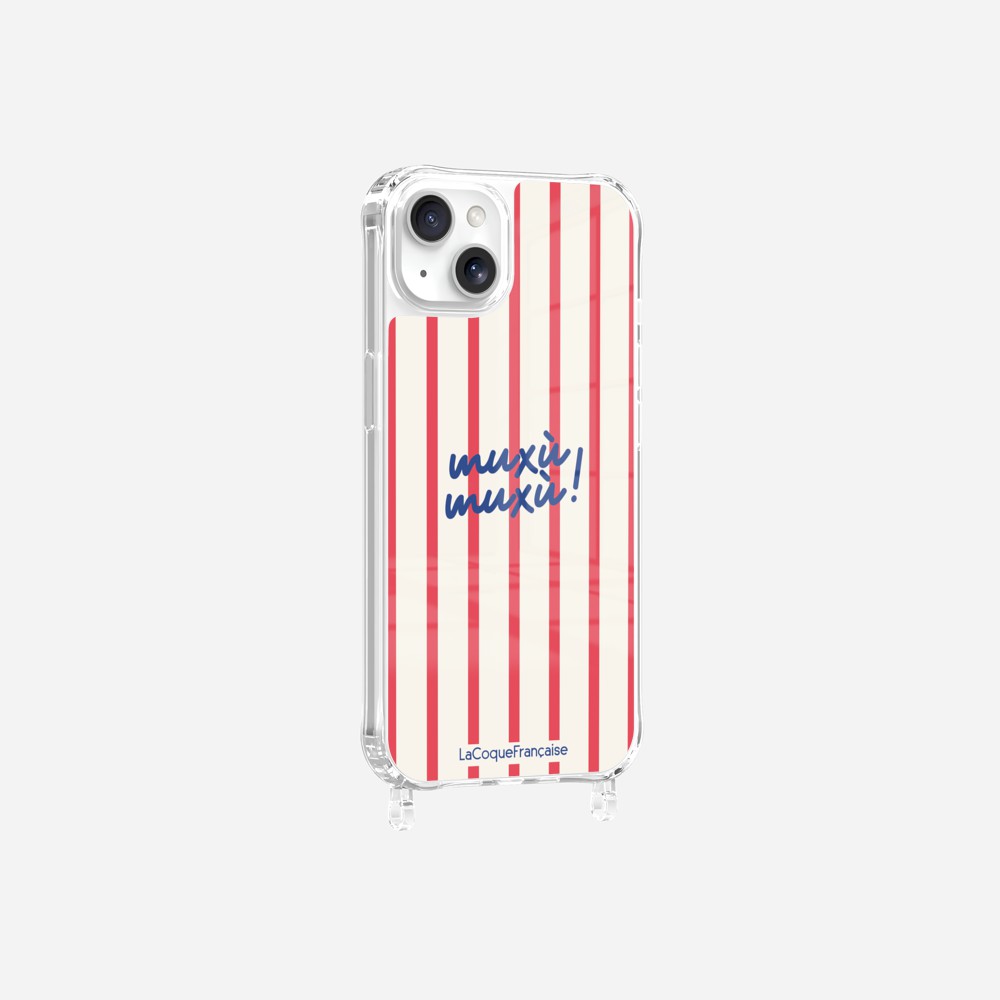 Coque Anneaux Imprimee Muxu Muxu Rayure Rouge