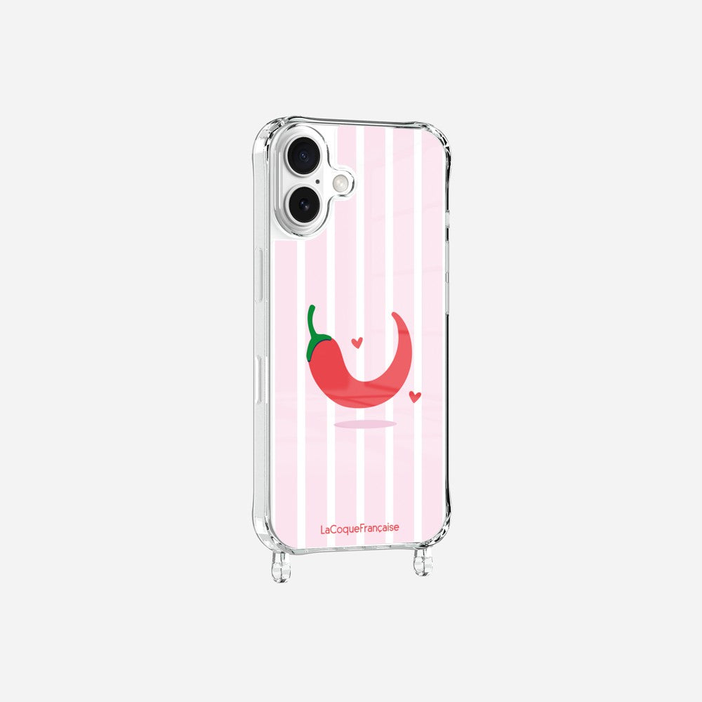 Coque Anneaux Imprimee Piment Rayure