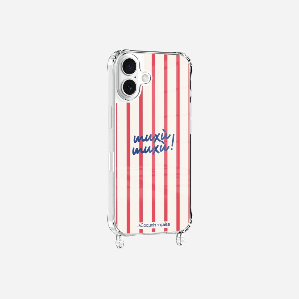 Coque Anneaux Imprimee Muxu Muxu Rayure Rouge