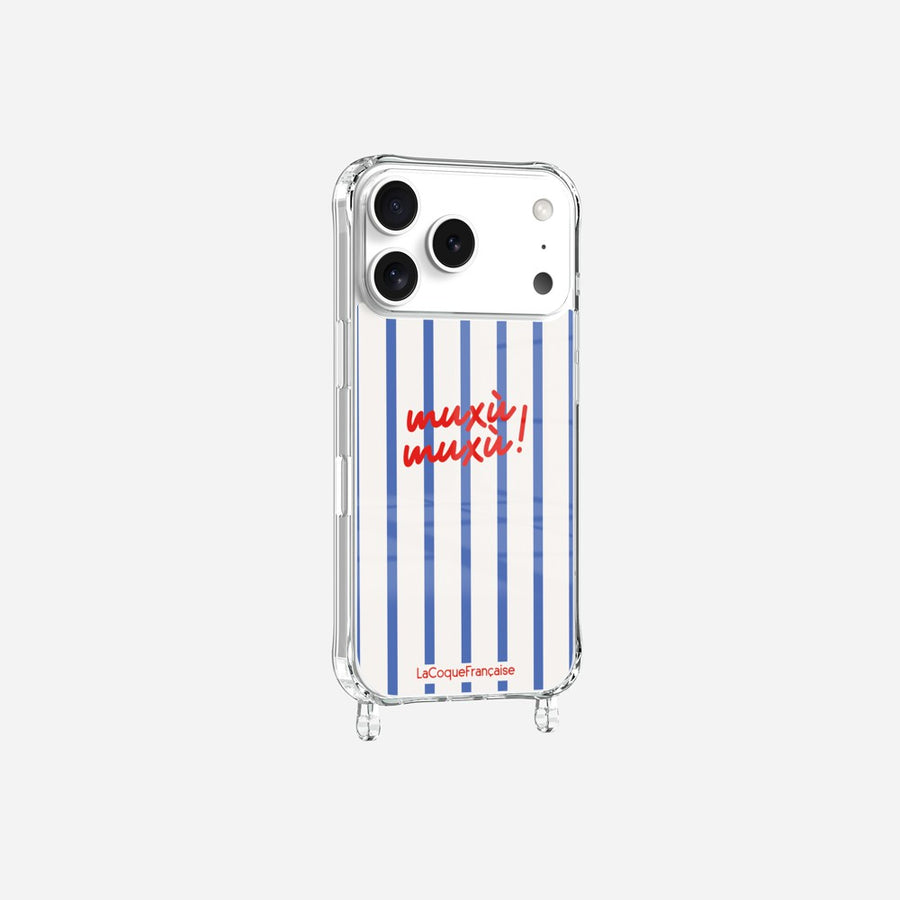 Coque Anneaux Imprimee Muxu Muxu Rayure Bleu - 4