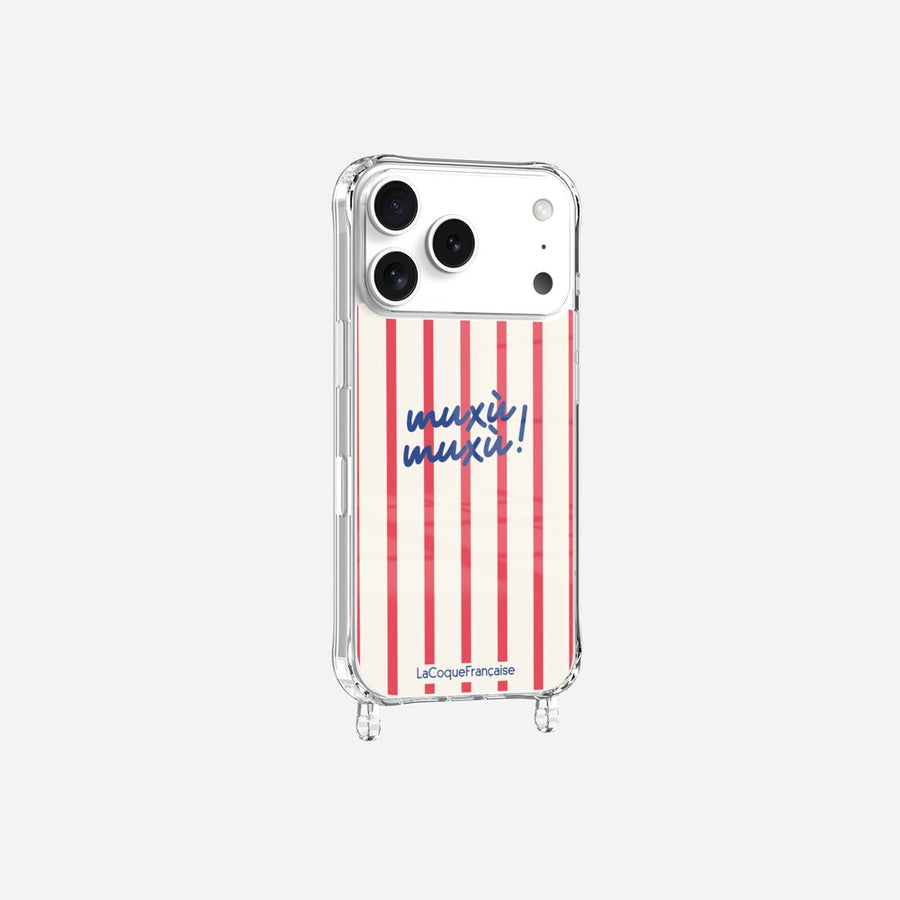 Coque Anneaux Imprimee Muxu Muxu Rayure Rouge - 4