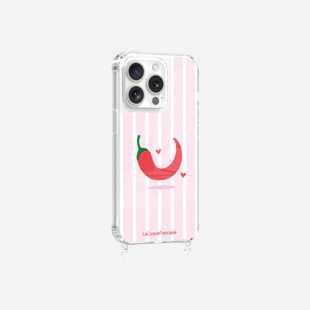 Coque Anneaux Imprimee Piment Rayure