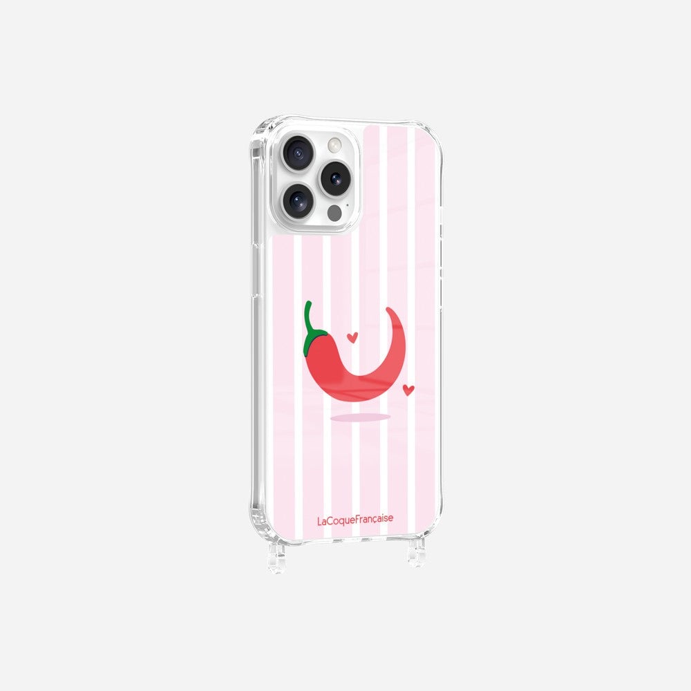 Coque Anneaux Imprimee Piment Rayure