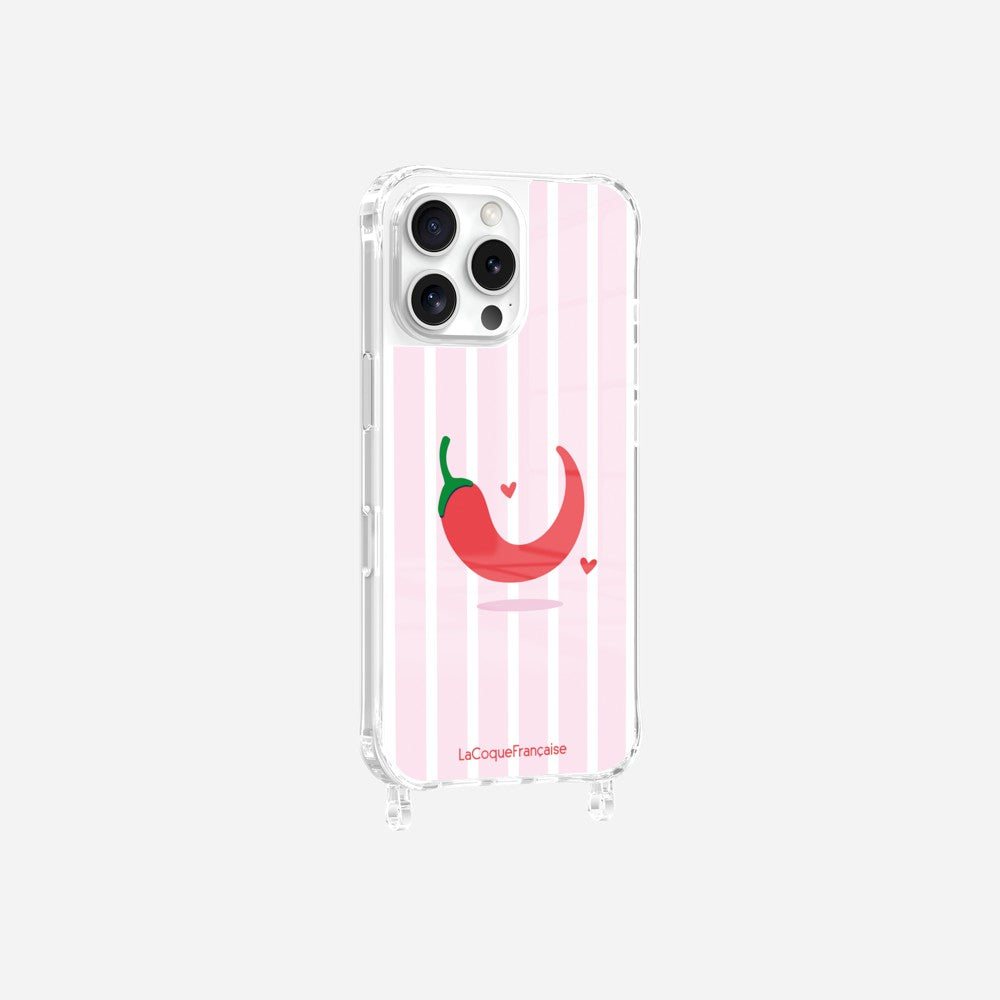Coque Anneaux Imprimee Piment Rayure