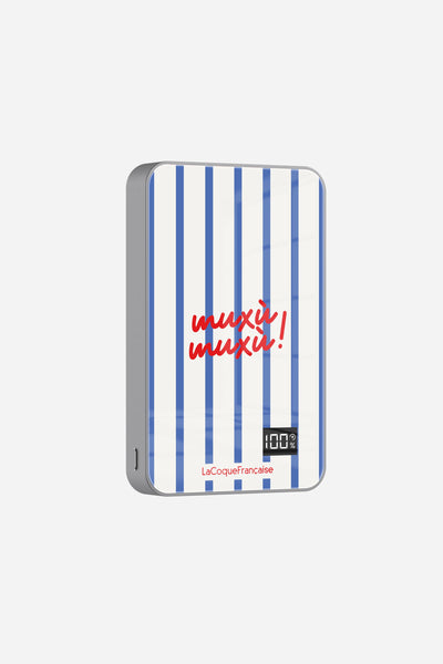 Batterie Magsafe Muxu Muxu Rayure Bleu Bleu 10 000 Mah