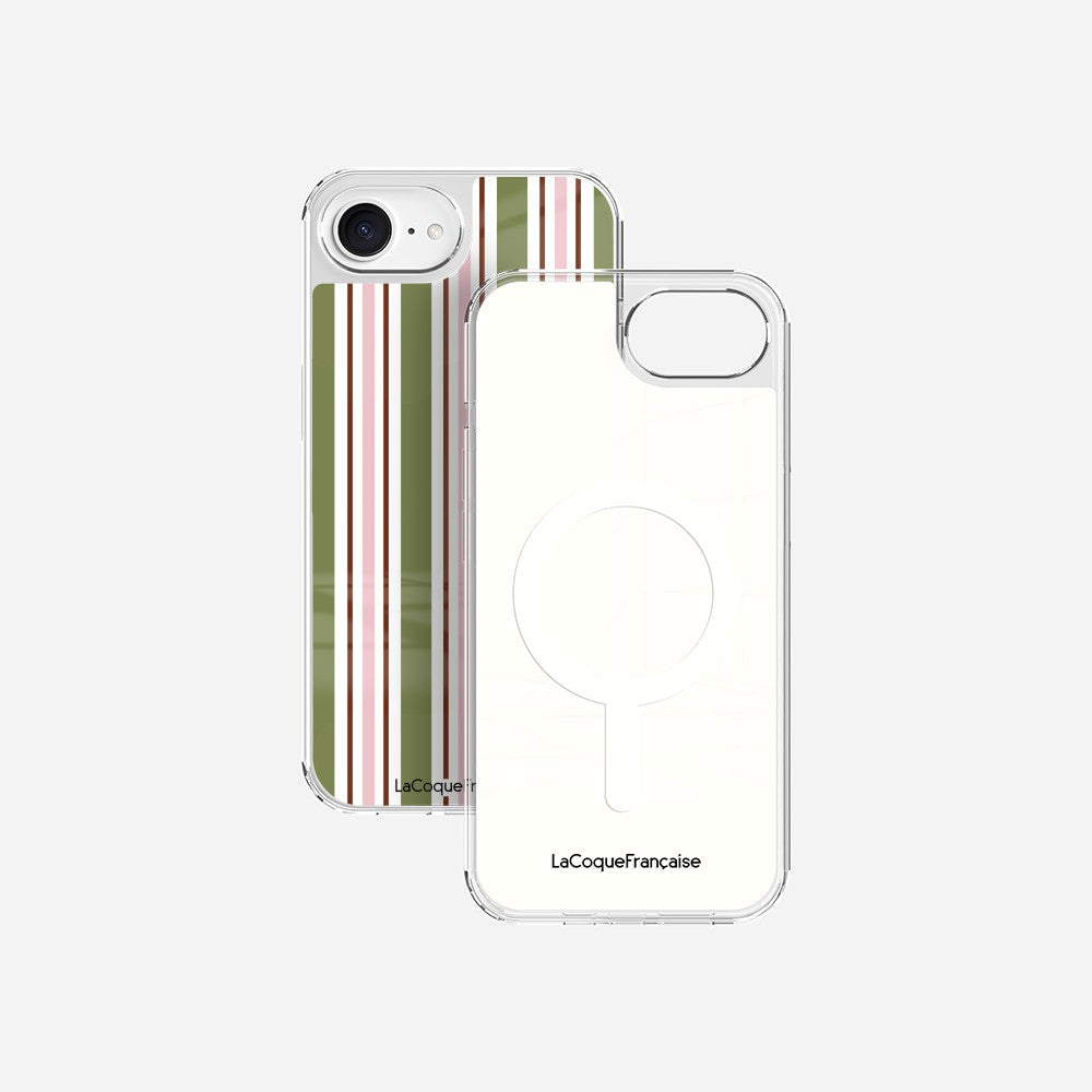 Coque Sans Anneaux Imprimee Rayure Kaki