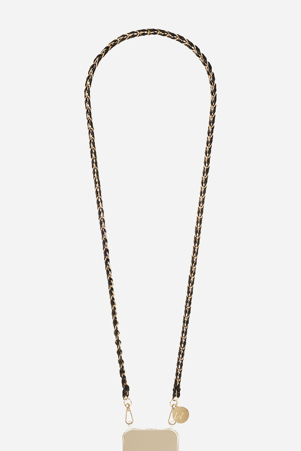 Chaine Longue Lou Noir 120 cm