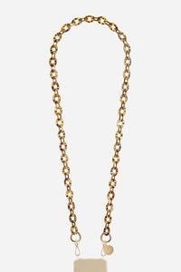 Chaine Longue Cassy Ecaille Marron 120 cm