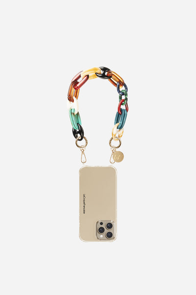 Chaine Courte Ambre Multicolore 40 cm