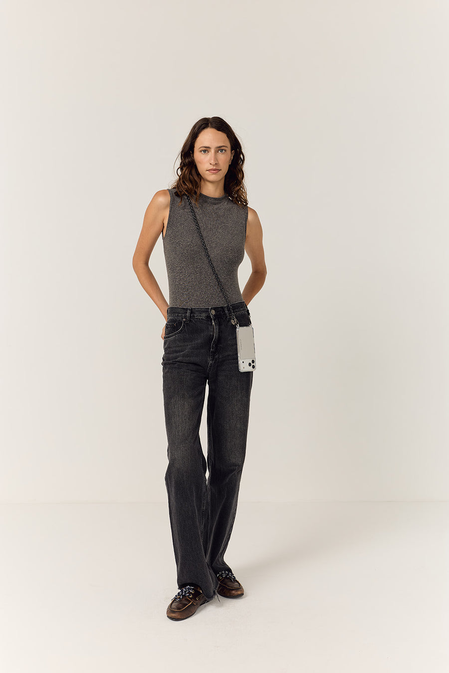 Chaine Longue Lou Noir 120 cm - 4