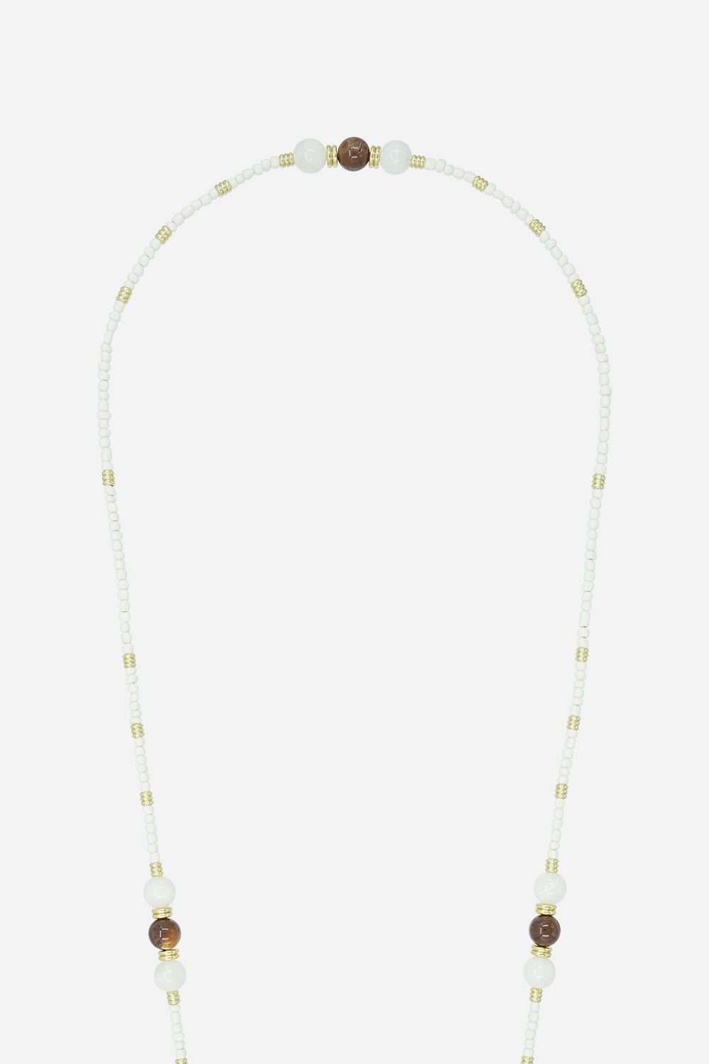 Chaine Longue Iris perles Beiges 120 cm