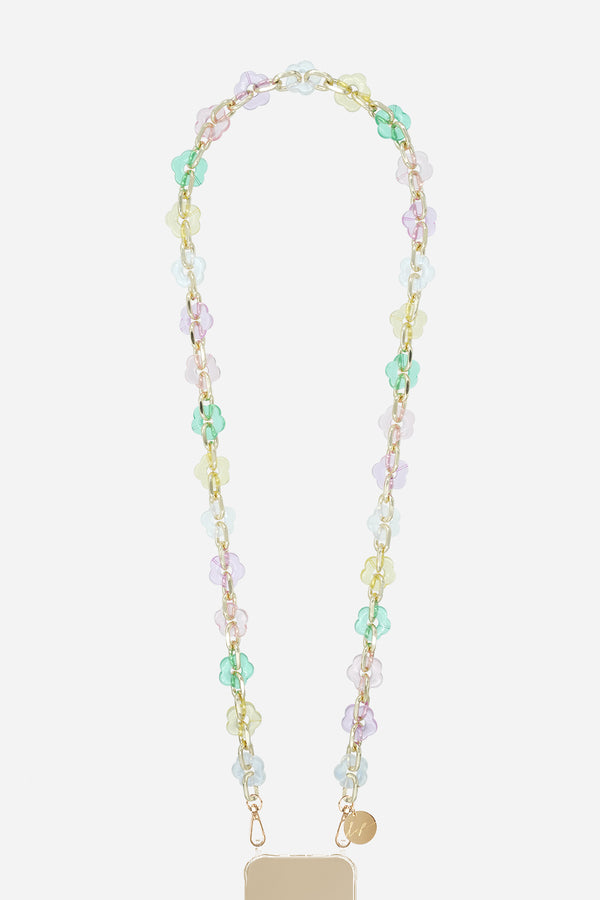 Chaine Longue Cassy Fleurs Pastelle 120 cm